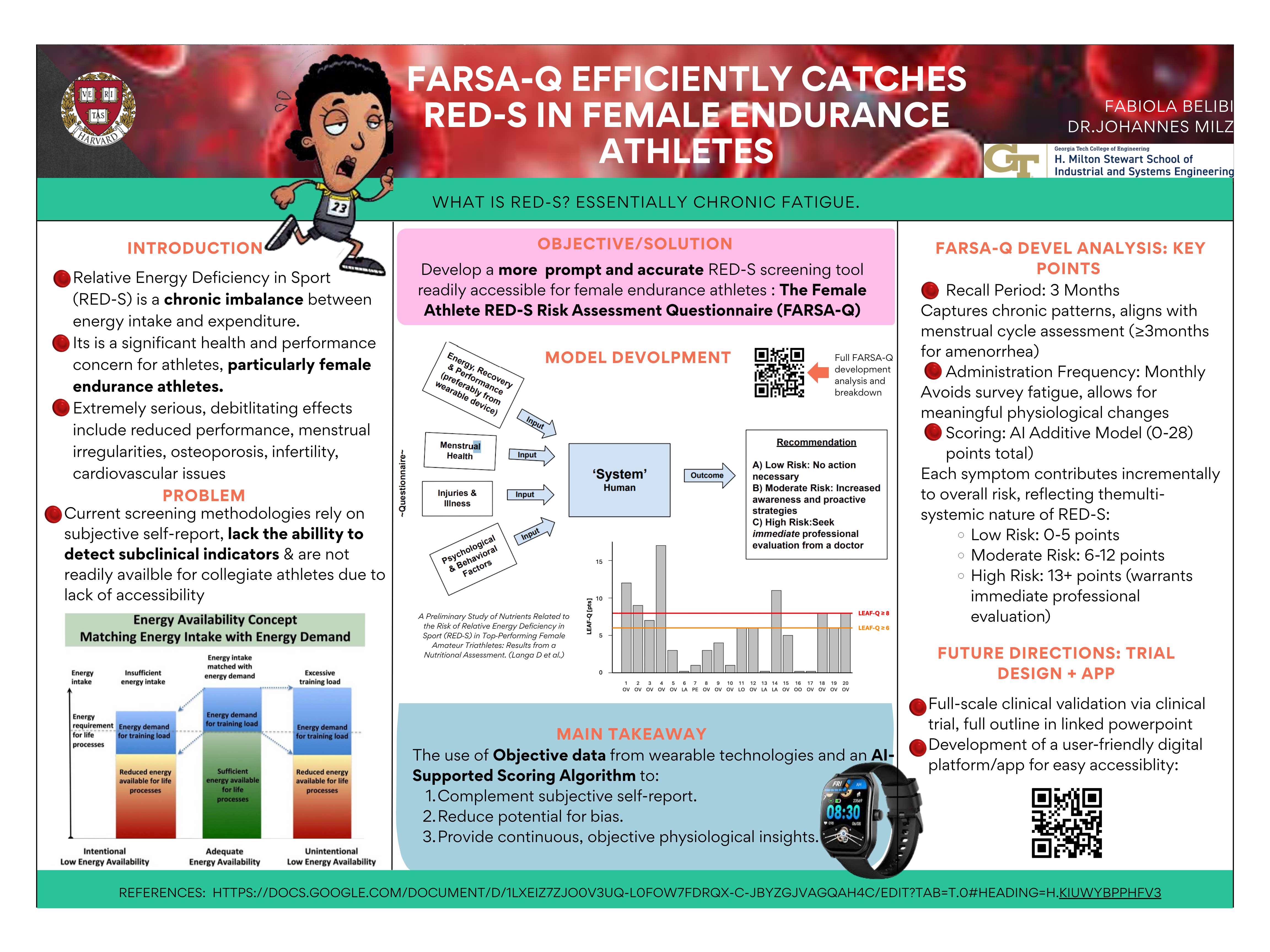 Enhancing Diagnostic Utility of Relative Energy Deficiency in Sport (RED-S) in Female Endurance Athletes via AI-supported scoring and Biometric Integration  poster
